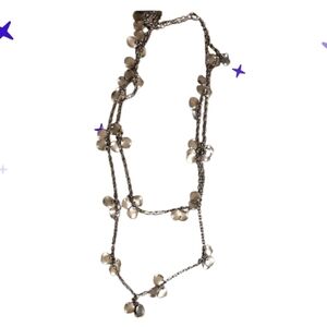 Silver  Multi-Strand Necklace -disc Charms